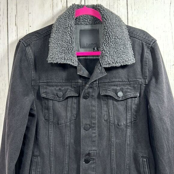 BLANKNYC Black Sherpa Lined Denim Jacket Streetwear Grunge Fall Layering - Picture 13 of 16